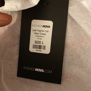 White Fashion Nova Maxi long dress with slit